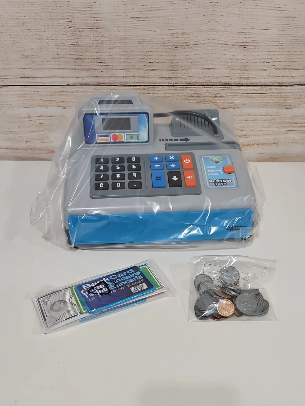 New Dr. Stem Toys Talking Cash Register Toy - Silver, Blue, Black
